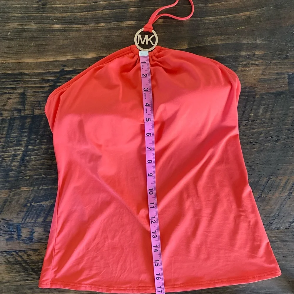 Michael Kors MK Charm Logo Orange Halter Tankini Swimsuit 2pc Set - Picture 8 of 13